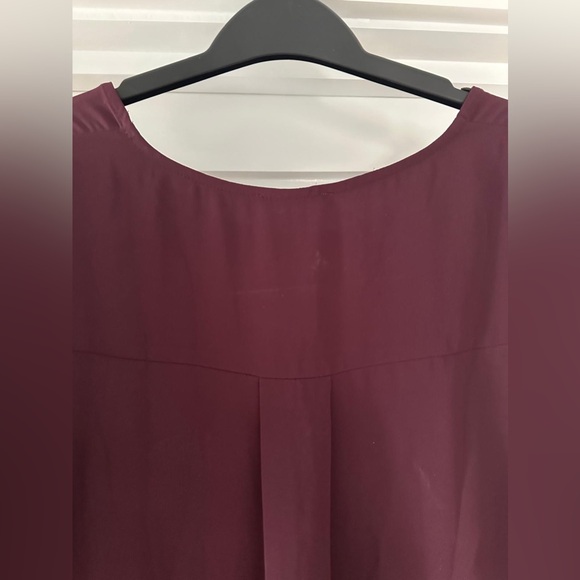 PLEIONE burgundy crepe chiffon top Nordstrom M - Picture 8 of 11
